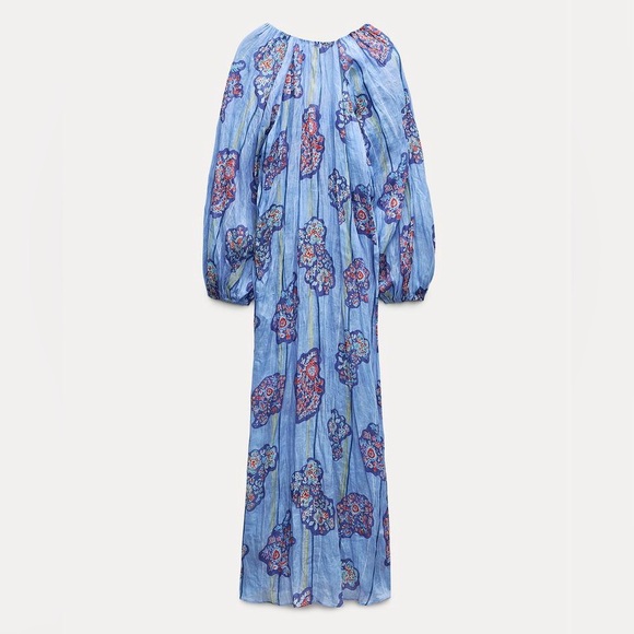 NEW ZARA PRINTED RAMIE TUNIC DRESS XS - Picture 4 of 13